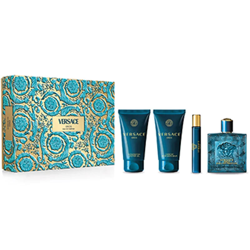 Versace Eros EDP 100ml +10 ml EDP + 75ml Tusfürdõ + 75 ml after shave balzsam Férfi Parfüm Ajándékcsomag